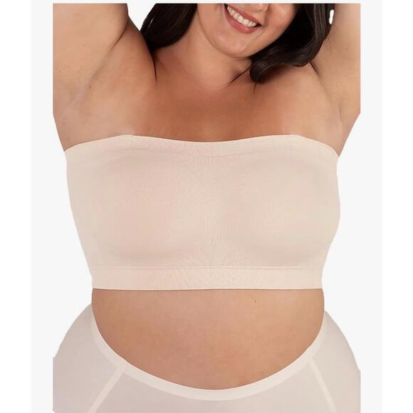 Truekind Bandeau Bra Convertible Strapless Wireless Women’s 2XL Beige Nude NWT - Picture 1 of 10